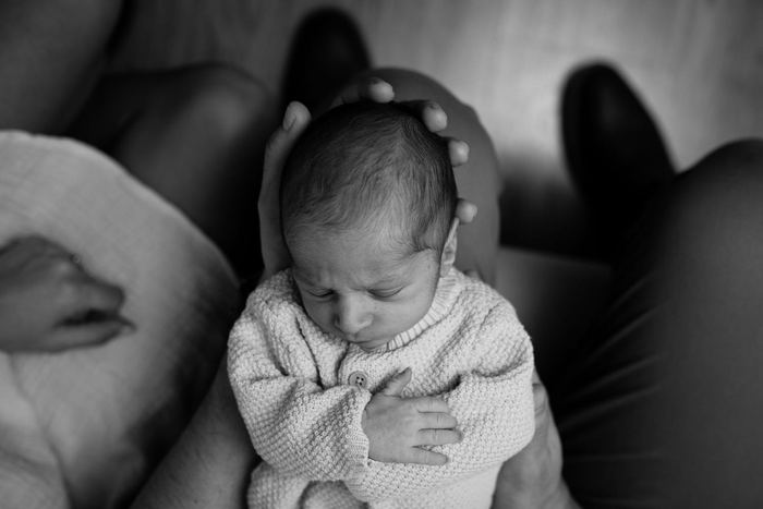 Newborn lifestyle portrait at home by Lilia Photography