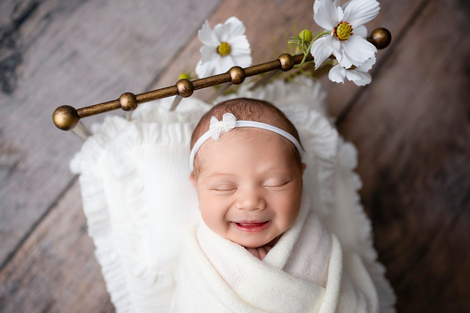 Newborn portrait in neutral tones