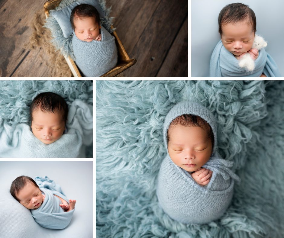 Sample collage of newborn images from the One Colour collection